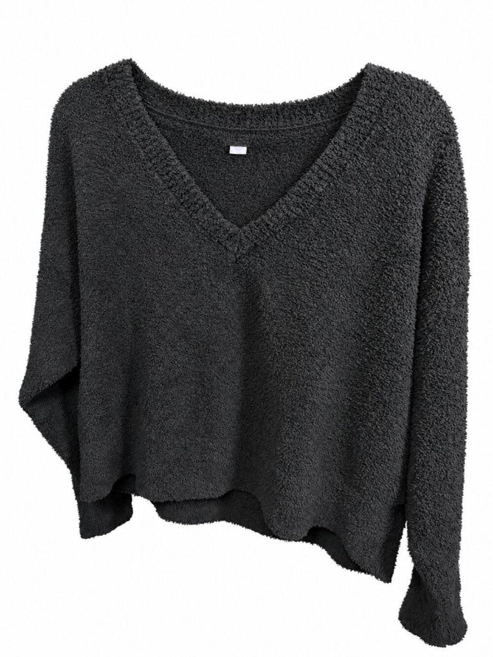 Stars Above – Black Plush Lounge Sweater – Size L